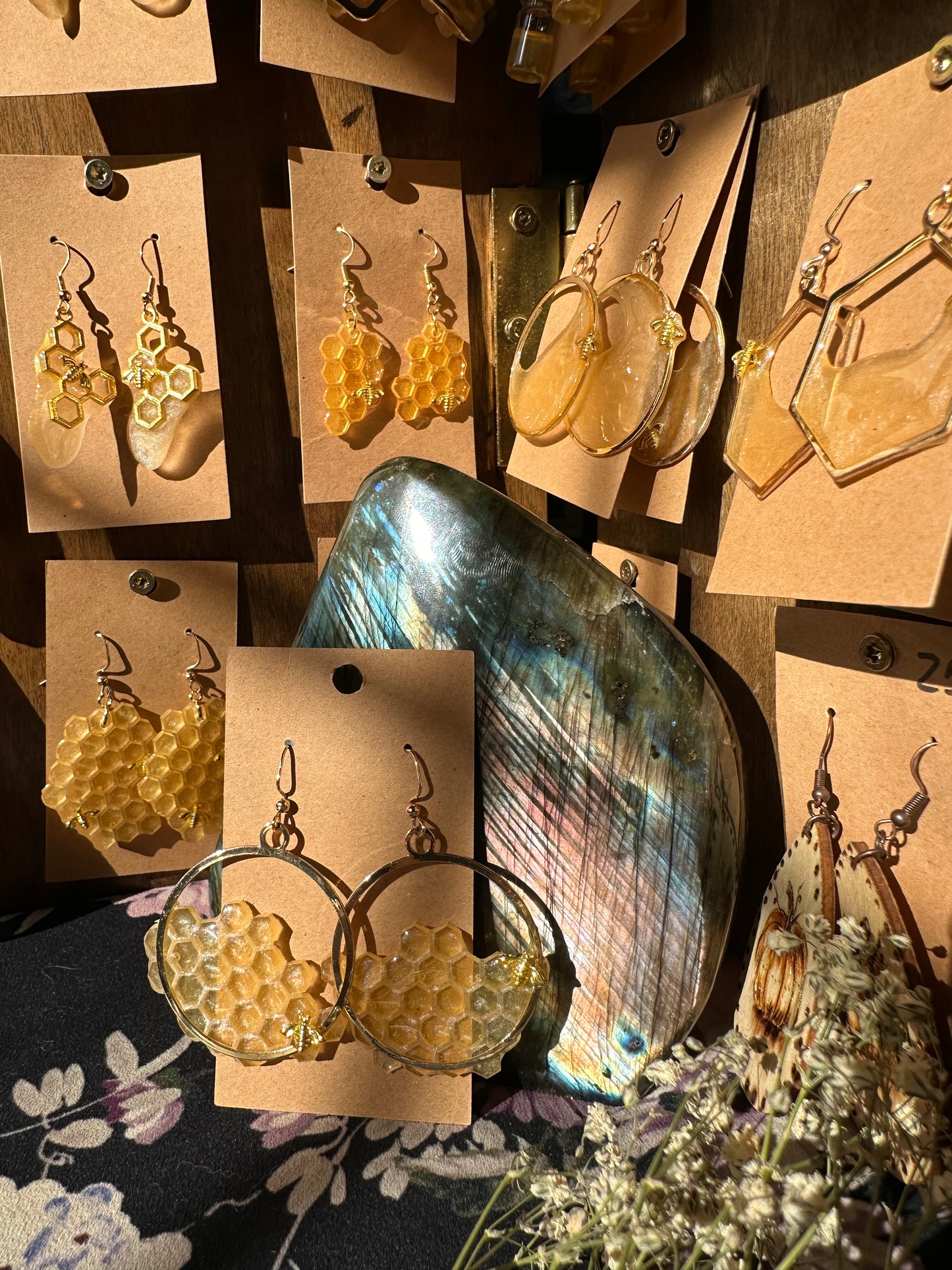 Honeycomb Hoop earrings