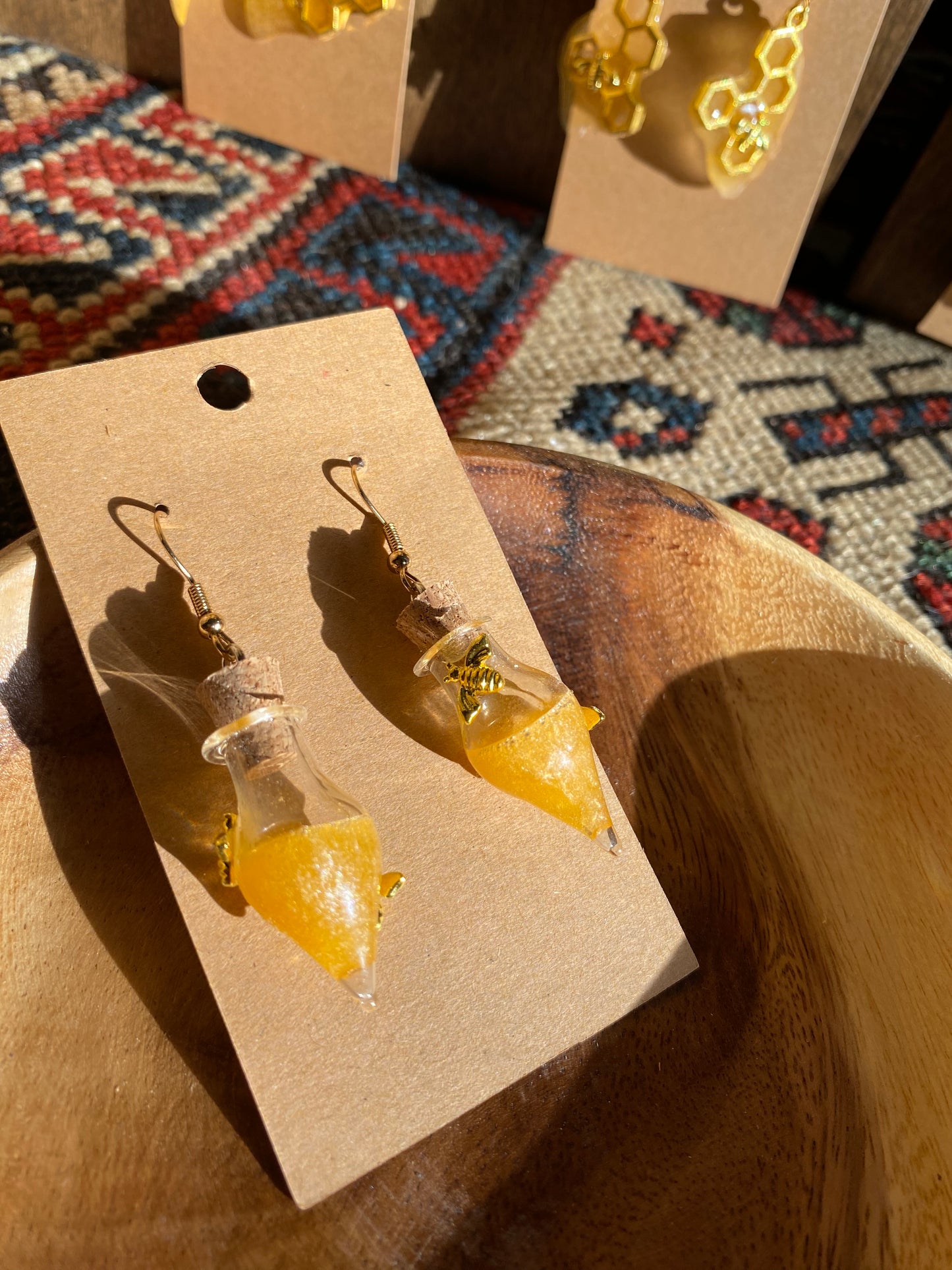 Honey vial earrings