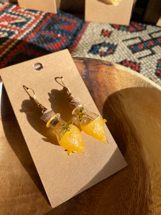 Honey vial earrings