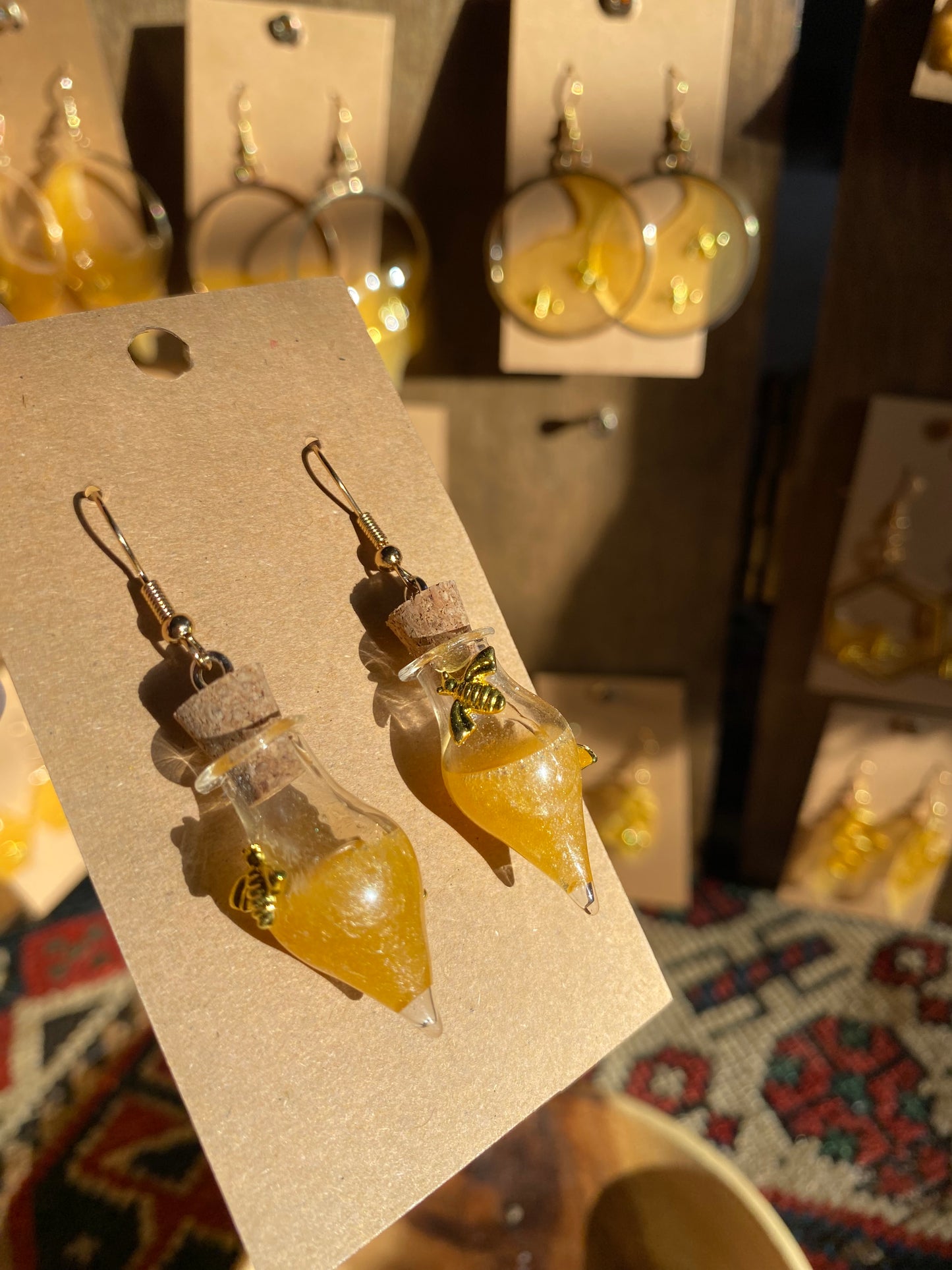 Honey vial earrings